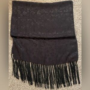 Pashmina/Scarf Black. Beaded On The Fringe